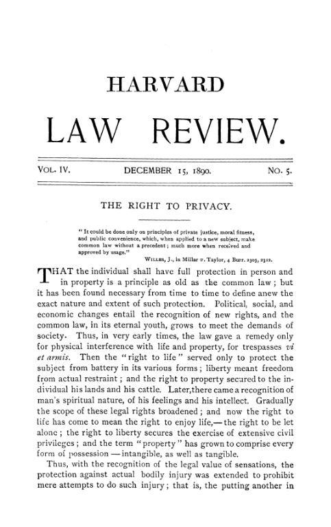 The Right To Privacy